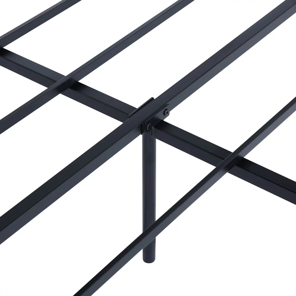 Queen Size Black Metal Slat Bed Frame N634