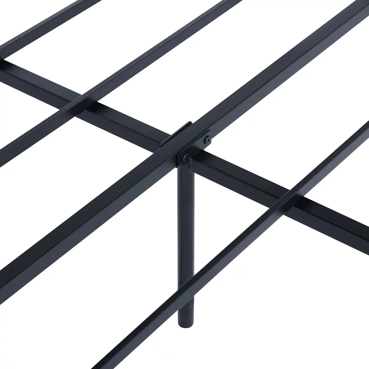 Queen Size Black Metal Slat Bed Frame N634