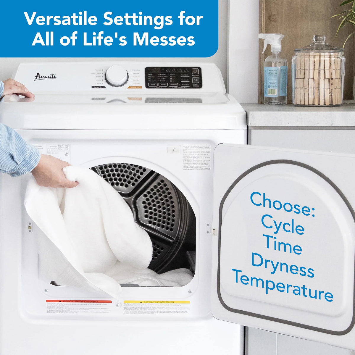 Front Load Gas Vented Clothes Dryer 7.0 Cu. ft. White W8298