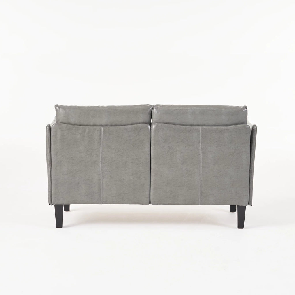 Gray Faux Leather Loveseat R868733