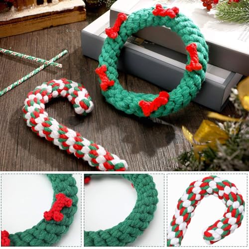 2 Pieces Dog Chew Toy and Candy Cane Rope Toy C592572