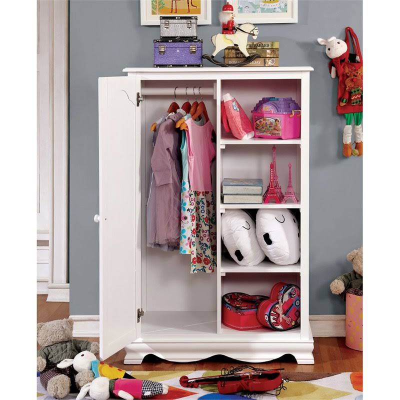 White 4-Shelf Chiffrobe H722
