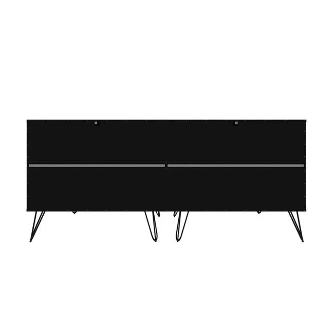 Off White 6 Drawer Double Dresser with Metal Legs B557135