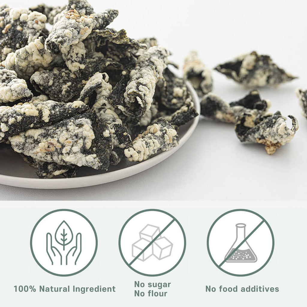 Handmade Korean Seaweed Snacks Chips with Sticky Rice, No Sugar, Vegan S9943