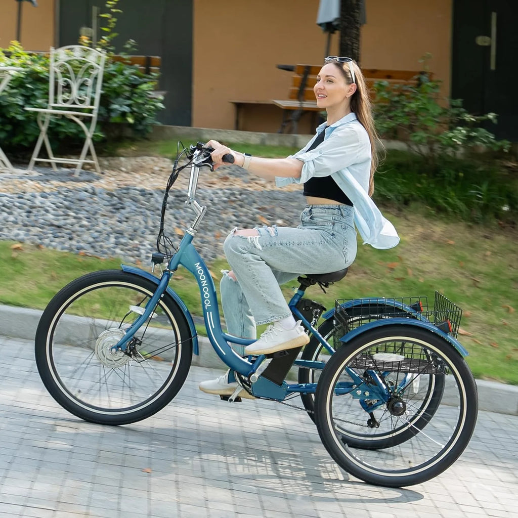 24 26 3 Wheel Electric Tricycle 350W 36V 7 Speeds with Large Basket Y840083