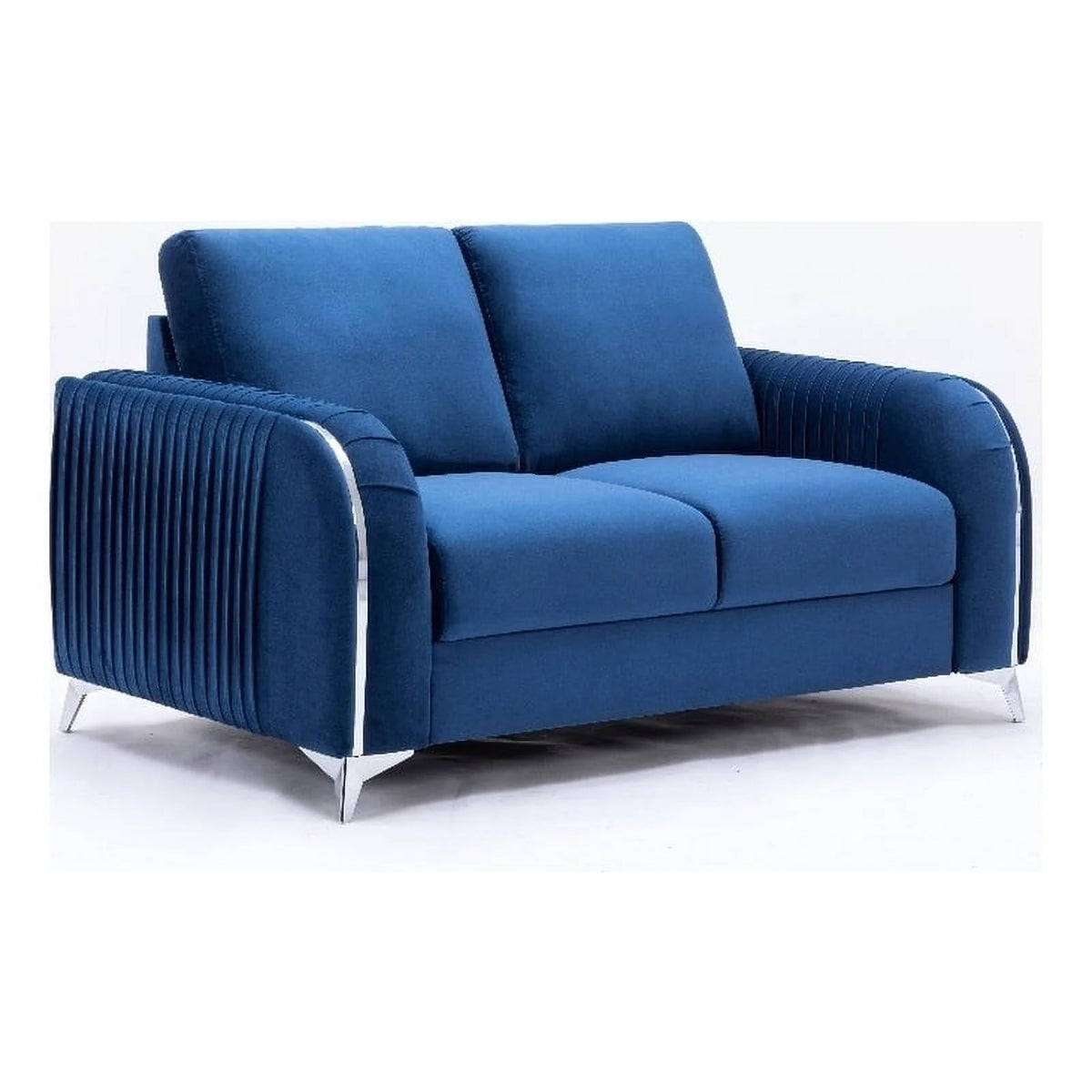 Blue Velvet Upholstered Loveseat U228