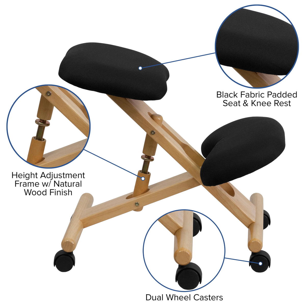 Black Ergonomic Kneeling Office Chair K63895