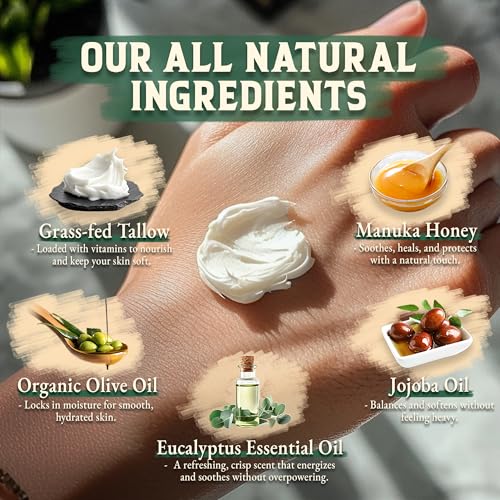 Handmade Whipped Organic Beef Tallow for Skin 4 OZ Unscented P529355