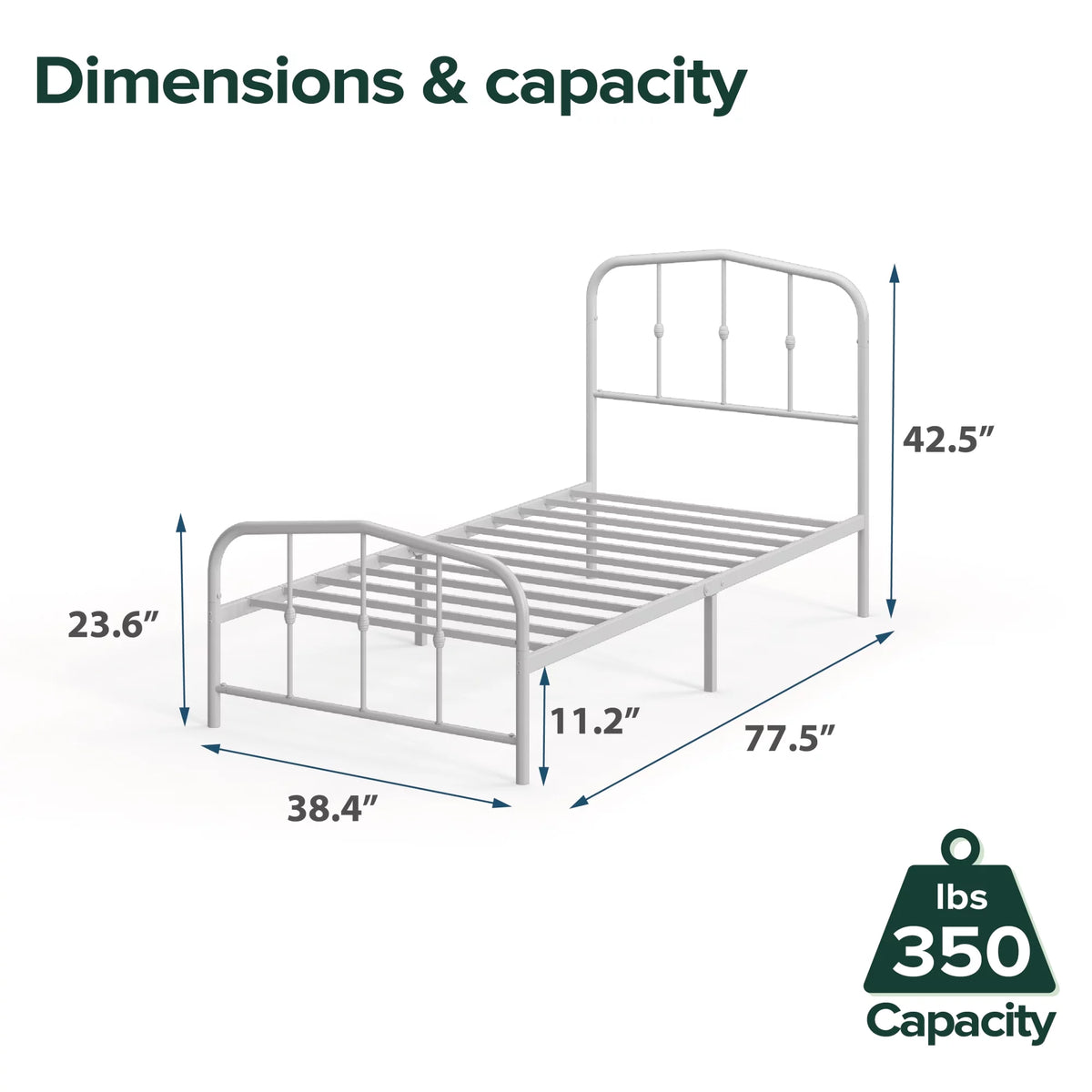 Black Queen Metal Platform Bed Frame W4241
