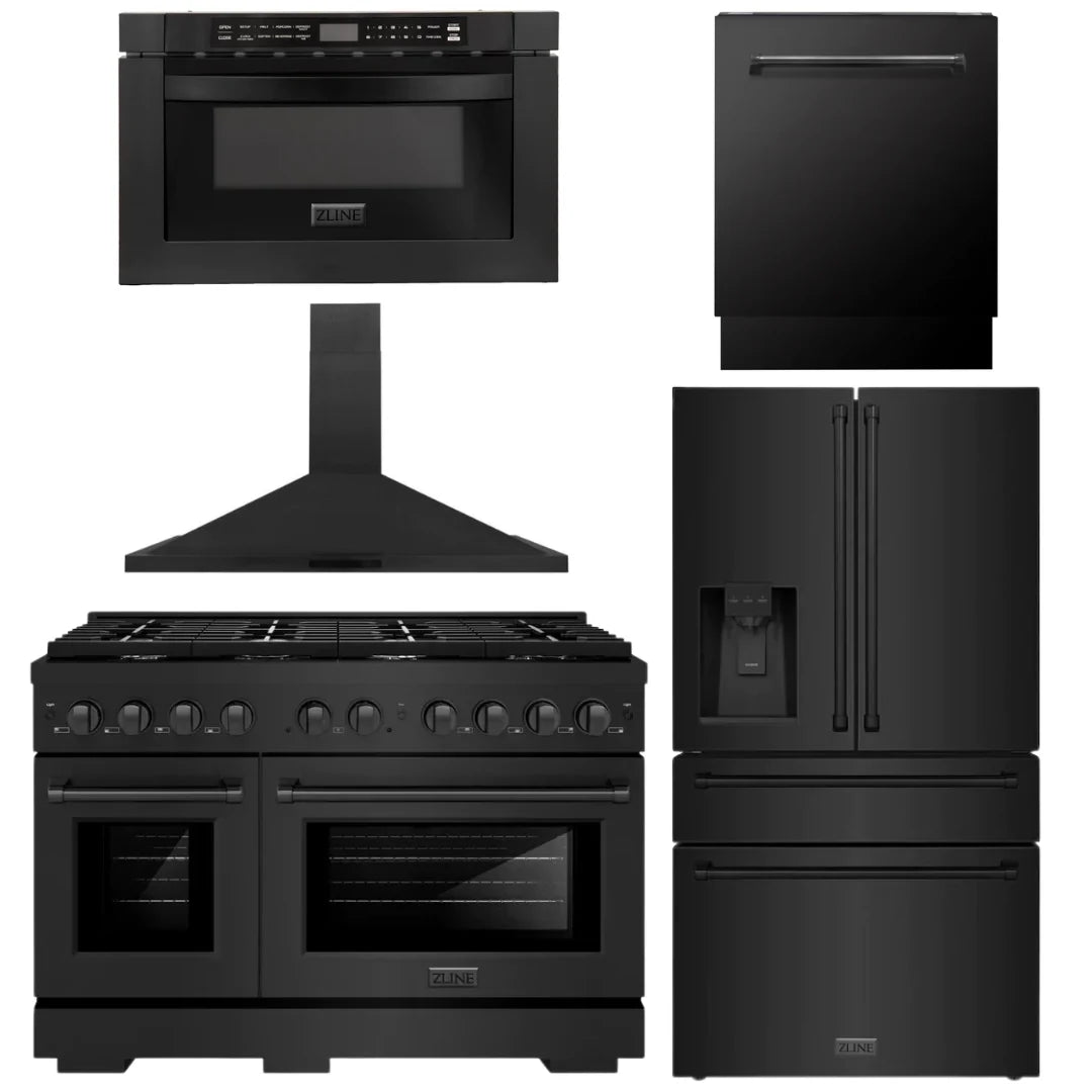 5-Piece Black Stainless Steel Appliance Package D10177