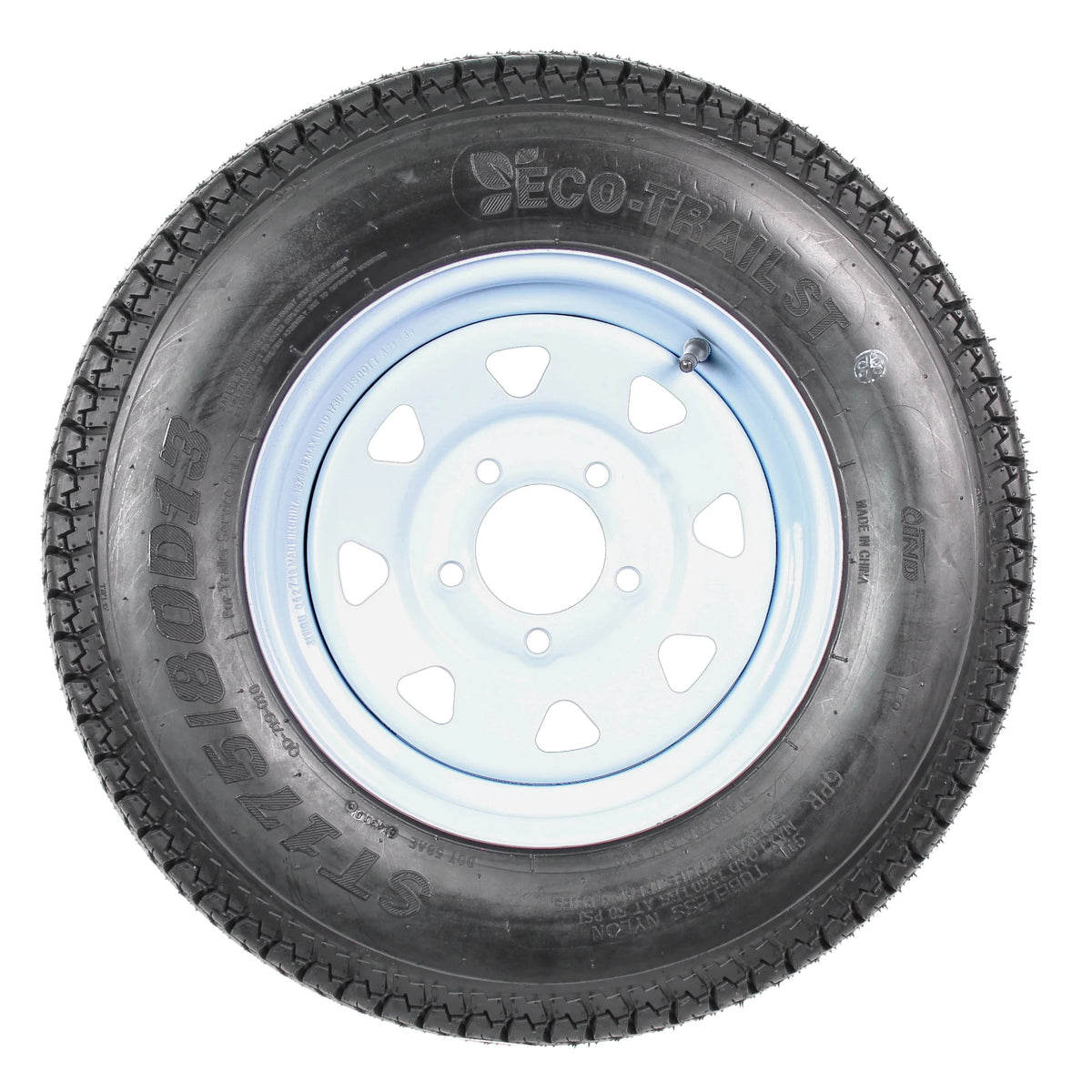 2-Pk Trailer Tire On Rim ST175/80D13 13 in. White Spoke Wheel S1320