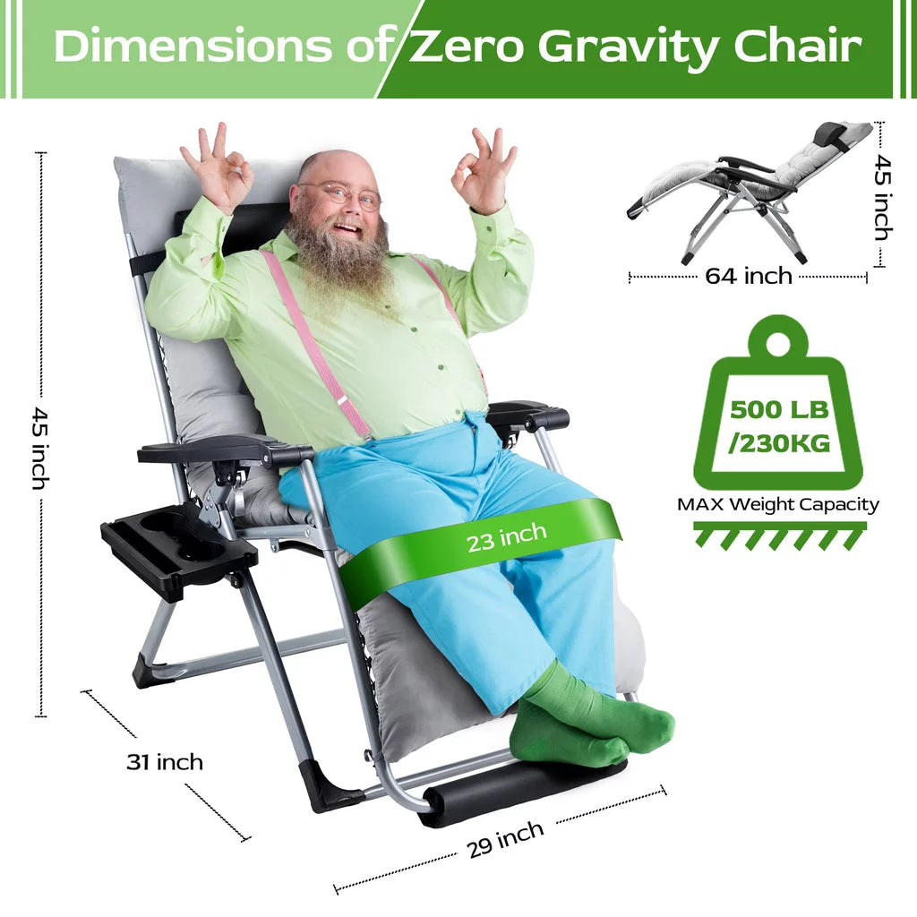 Oversized Zero Gravity Chair Black V754997