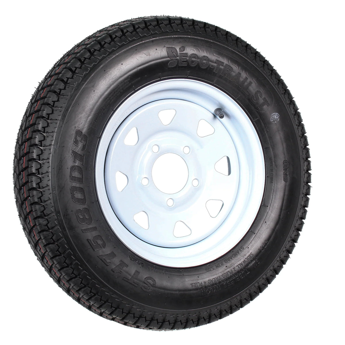 2-Pk Trailer Tire On Rim ST175/80D13 13 in. White Spoke Wheel S1320