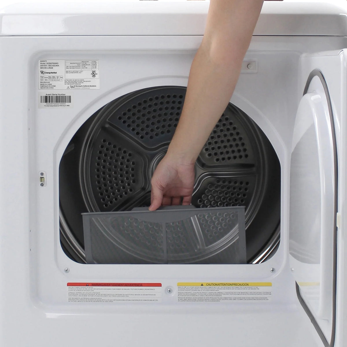 Front Load Gas Vented Clothes Dryer 7.0 Cu. ft. White W8298