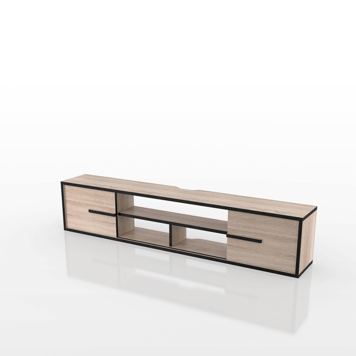 Reclaimed Oak Wall-Mounted Media Console B962974