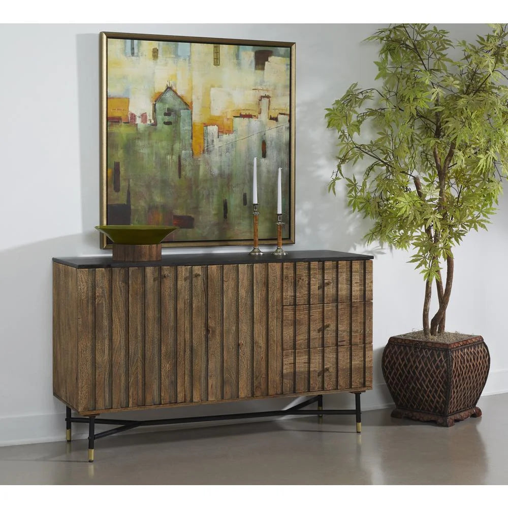 3-Drawer Solid Wood Credenza F51899