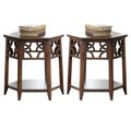 Wood Hexagon End Table Set of 2 T8126