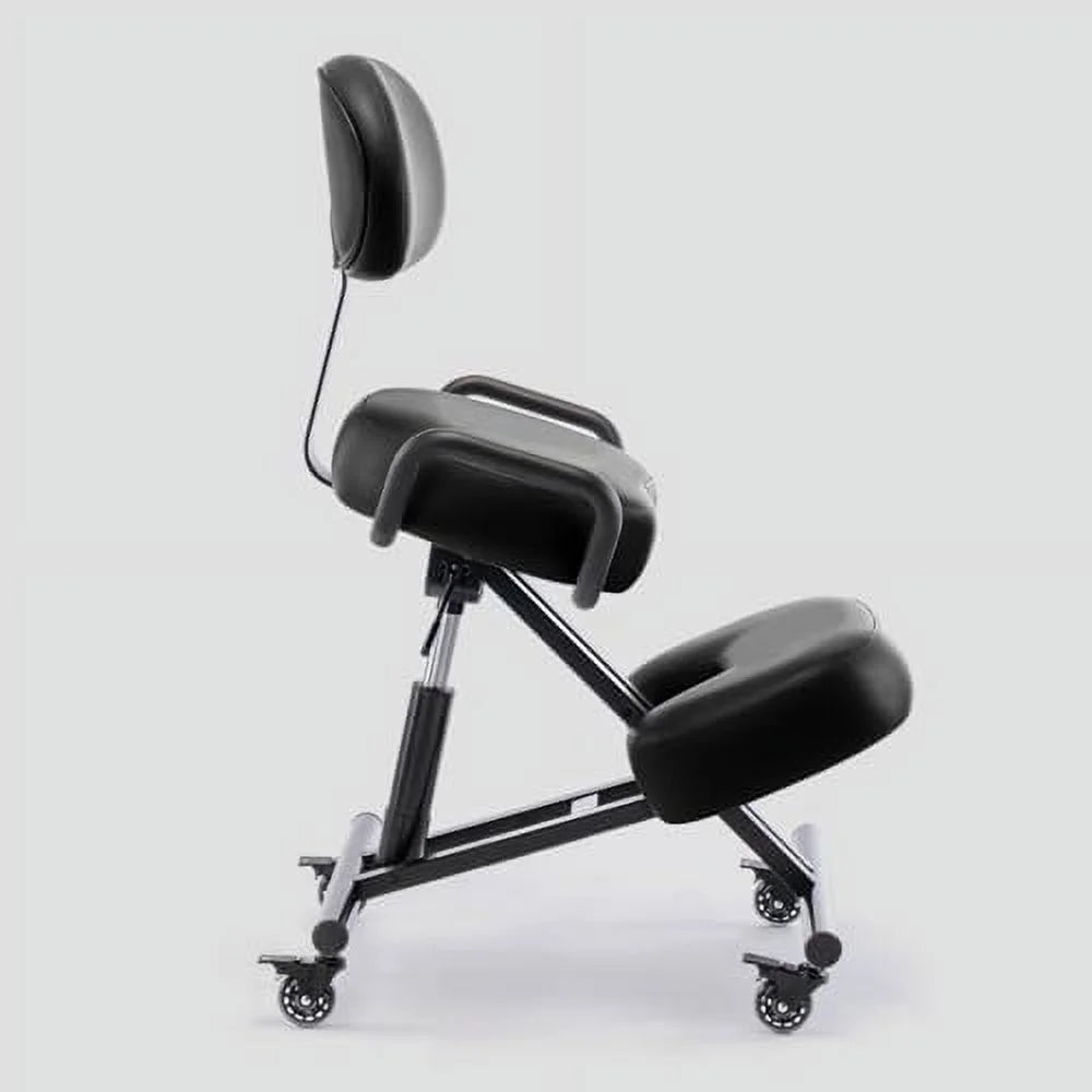 Adjustable Kneeling Chair with Backrest Black M6672