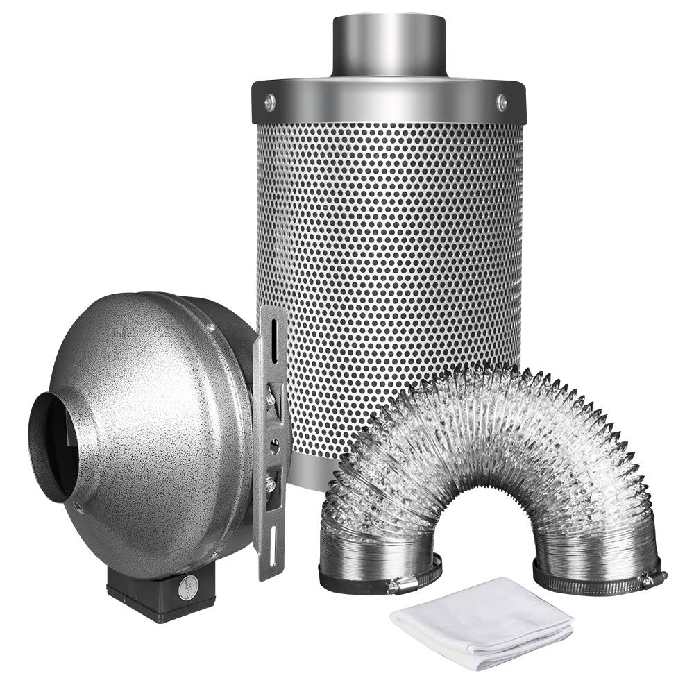 8 inch 750 CFM Inline Fan Carbon Filter Ducting Combo P53813