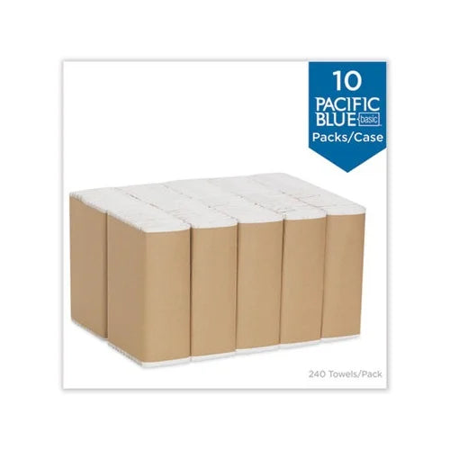 Blue Basic C-Fold Paper Towel 10 1/4 x 13 1/4 White 240/Pack S76984