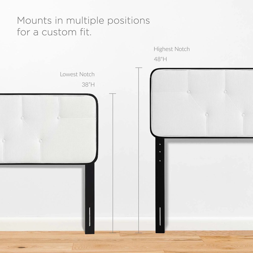 Tufted Twin Fabric and Wood Headboard Y577903