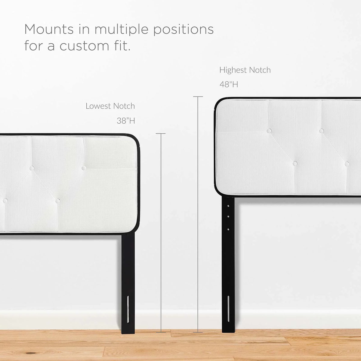 Tufted Twin Fabric and Wood Headboard Y577903