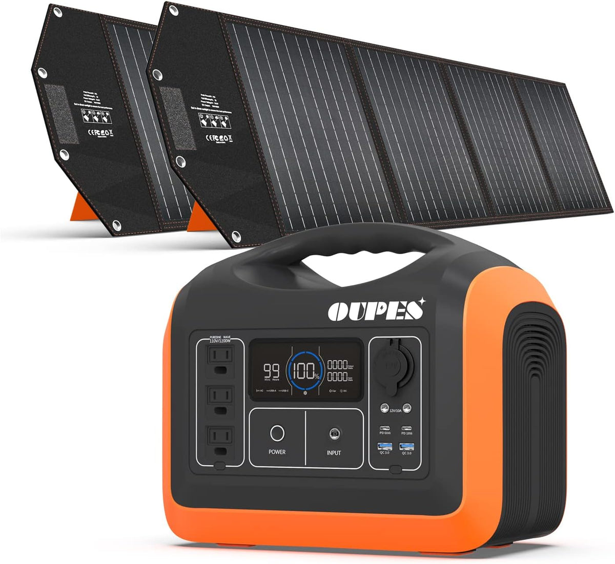 1800W 1488Wh Portable Power Station with 400W Panels K8531
