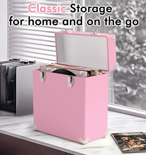 Vinyl Storage and Carrying Case Waterproof Portable Organizer Holds 50 7-12 Inch Records Z976170