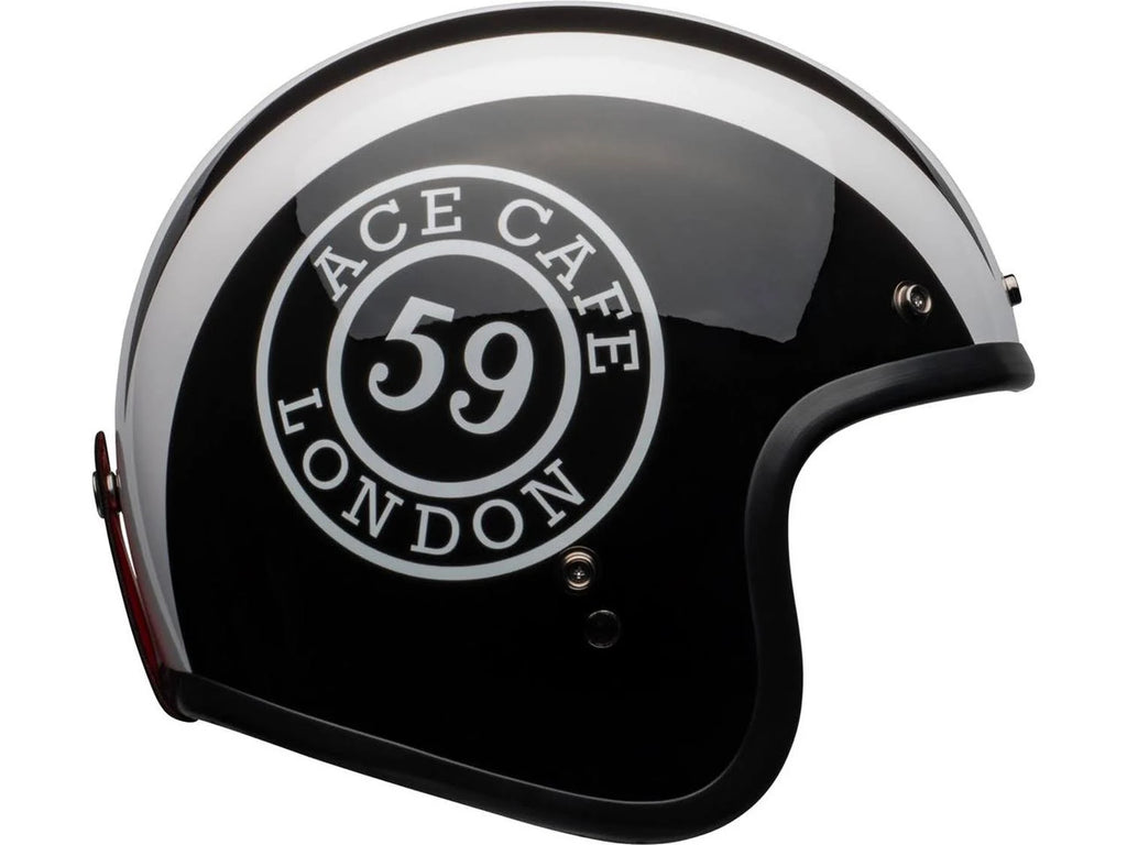 Gloss Black-White Motorcycle Helmet B11764