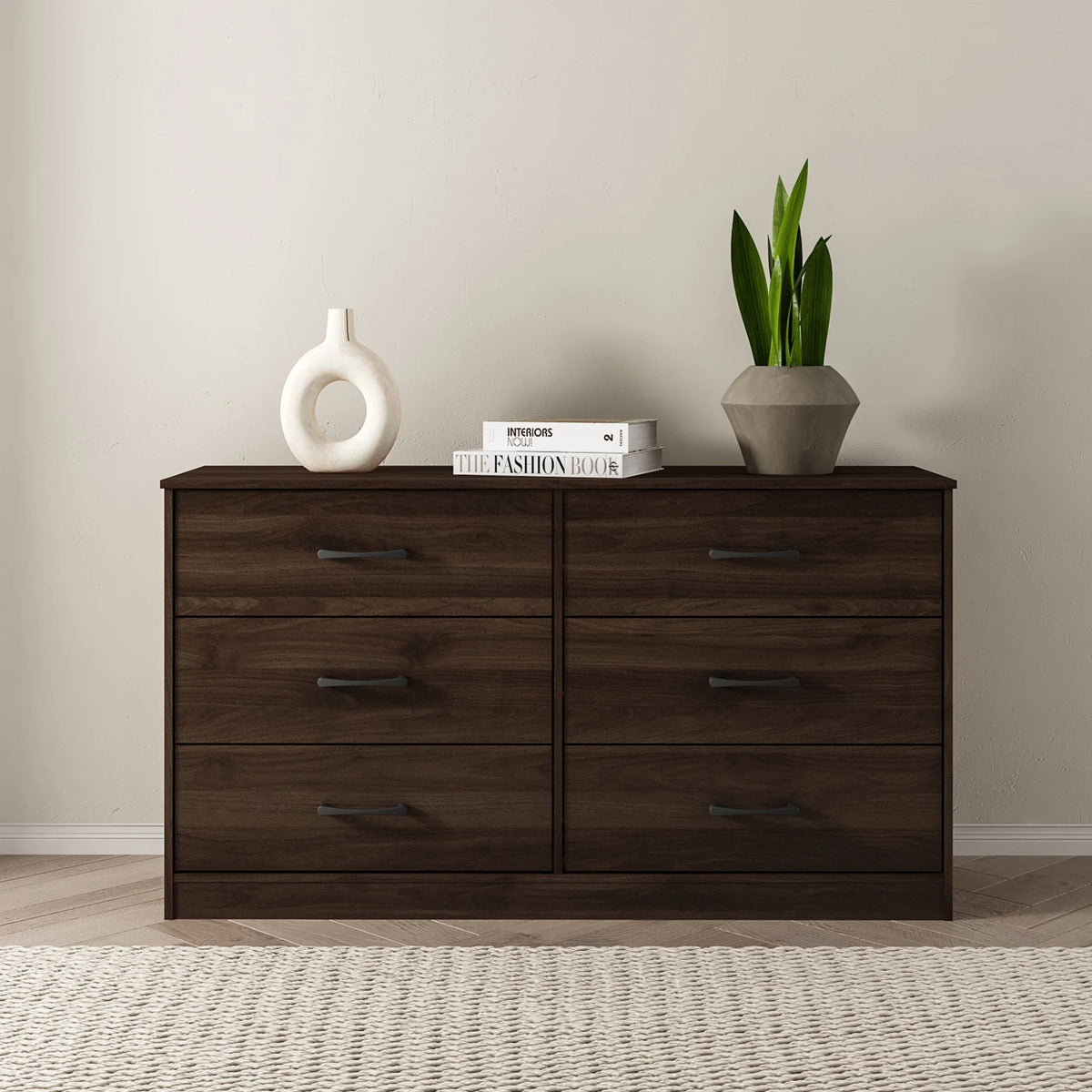 6 Drawer Dark Walnut Dresser R797325