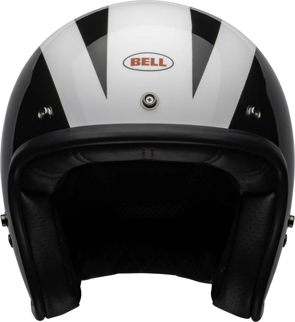 Gloss Black-White Motorcycle Helmet B11764