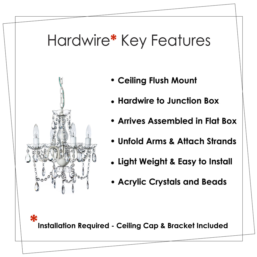 Clear 4 Light Acrylic Crystal Chandelier L8861