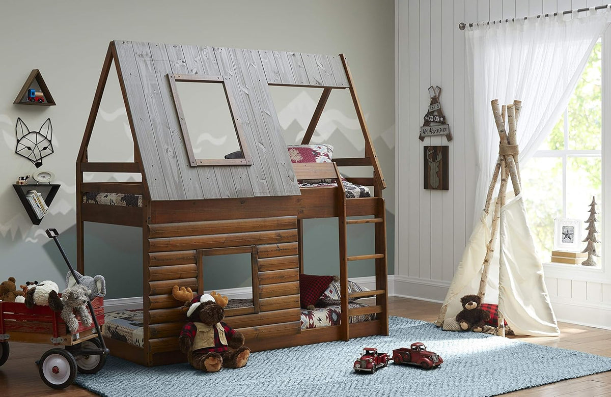 Twin Bunk Beds with Ladder X948046