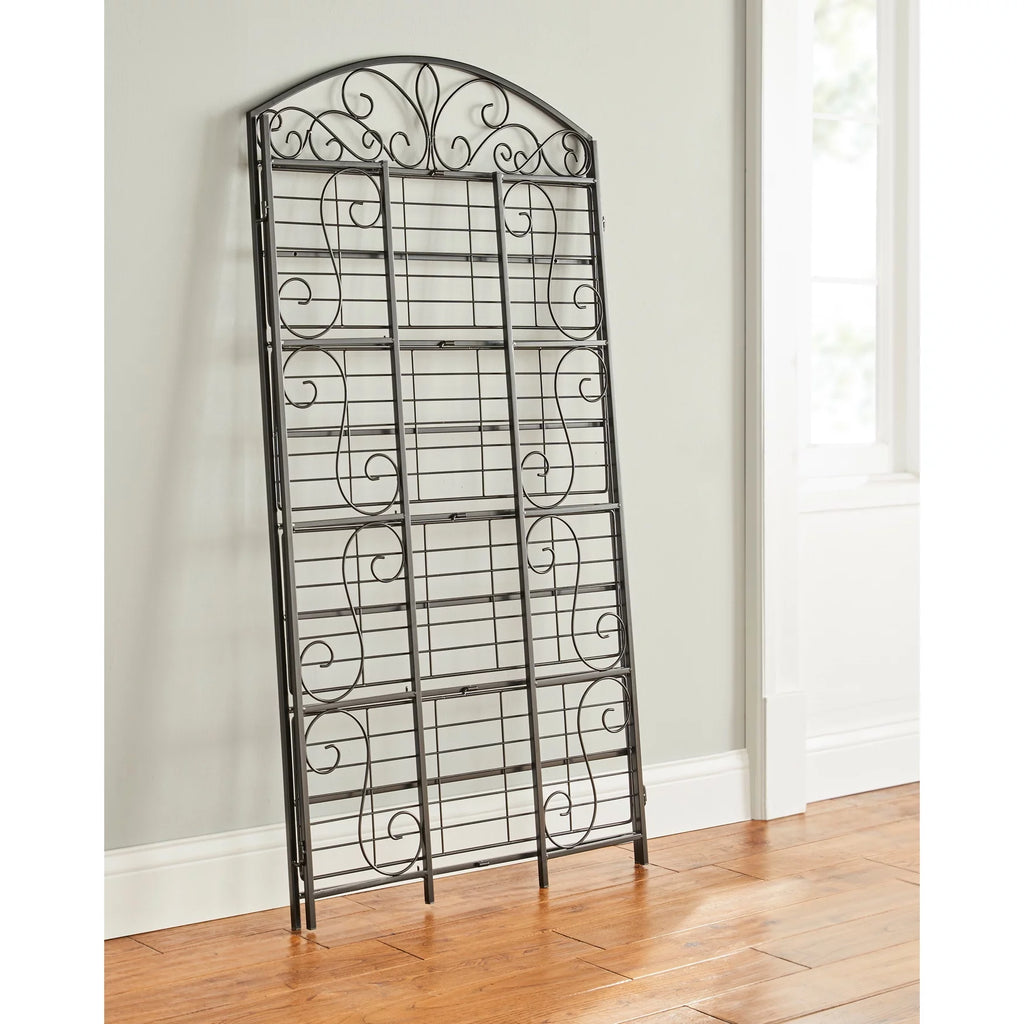 5-Tier Black Metal Folding Bookcase E275004