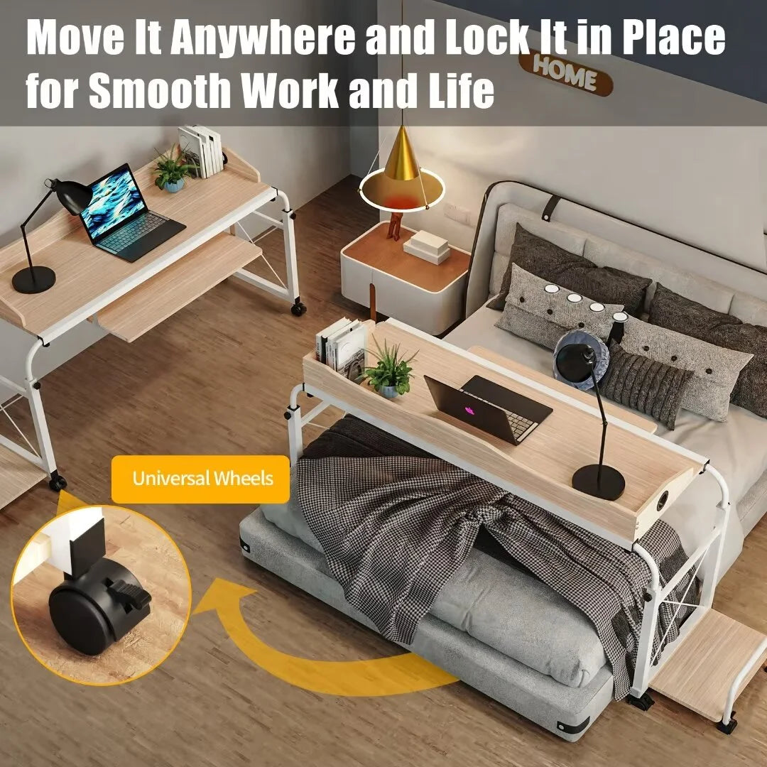 Height Adjustable Overbed Table with Wheels X3391
