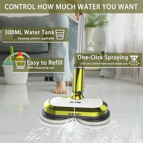 Cordless Electric Spin Mop with Water Spray Y3699