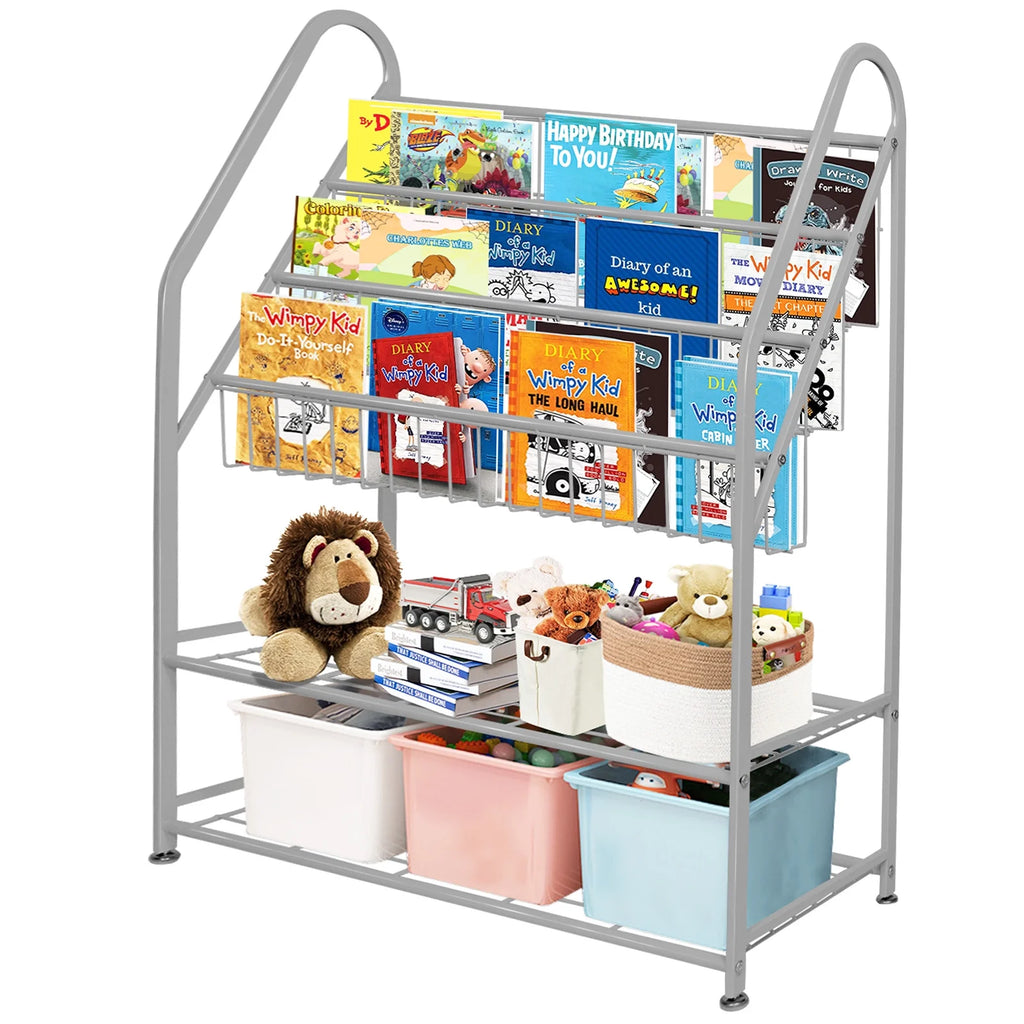 Grey Metal Kids Bookshelf 32 in Y421