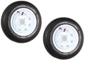 2-Pack Trailer Tire Rim 480-12 4.80-12 LRC 4Lug White Spoke Wheel Y78922