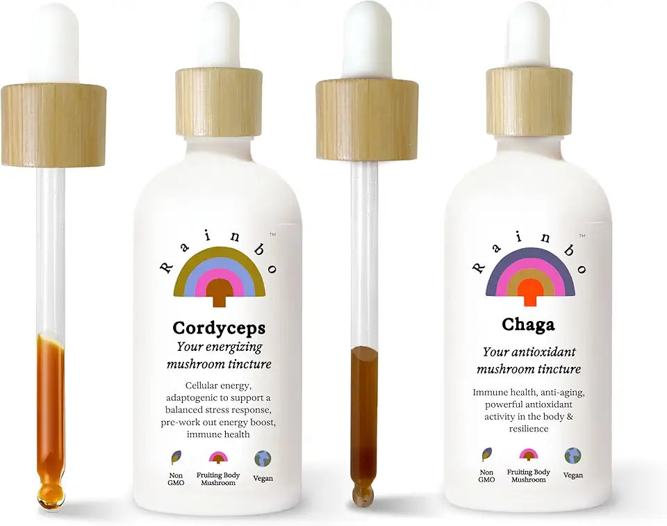 Cordyceps Mushroom Extract + Chaga Mushroom Tincture Liquid Supplements B3540