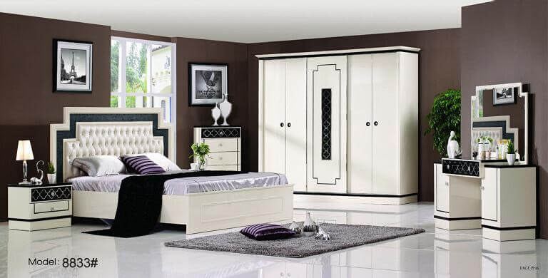 Luxury Bed Nightstand Wardrobe Dresser R8968
