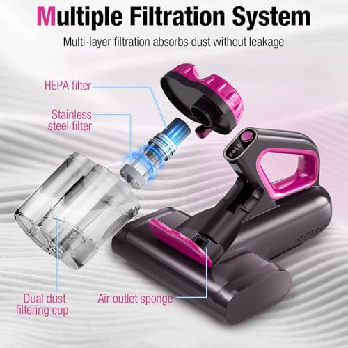 Black 17Kpa 650W Corded Mattress Vacuum Cleaner H12536