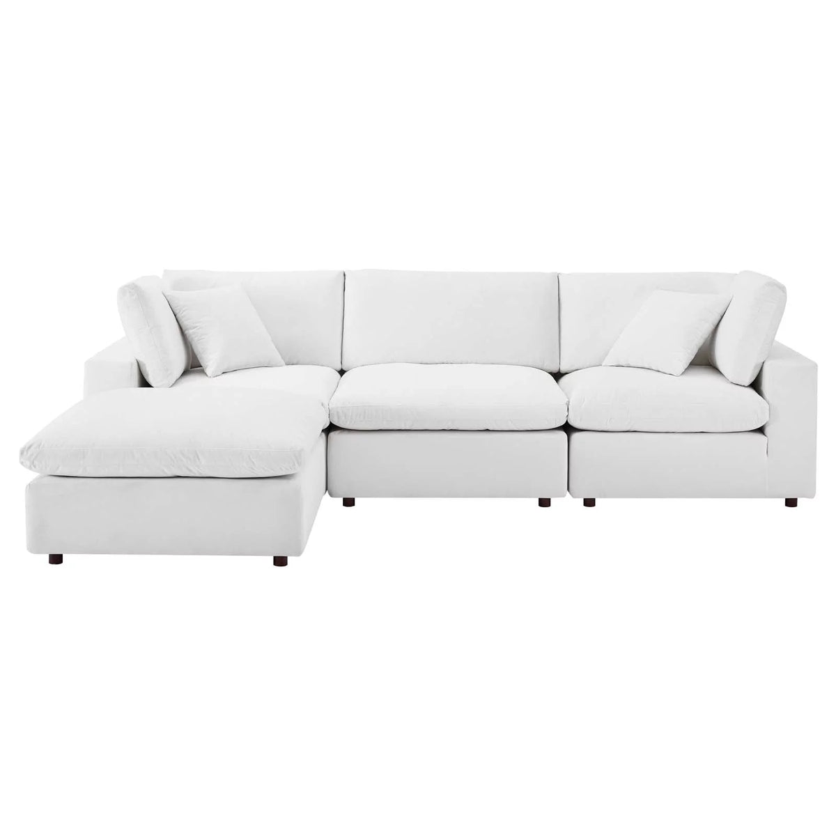 White Velvet Sectional Sofa Set P545530