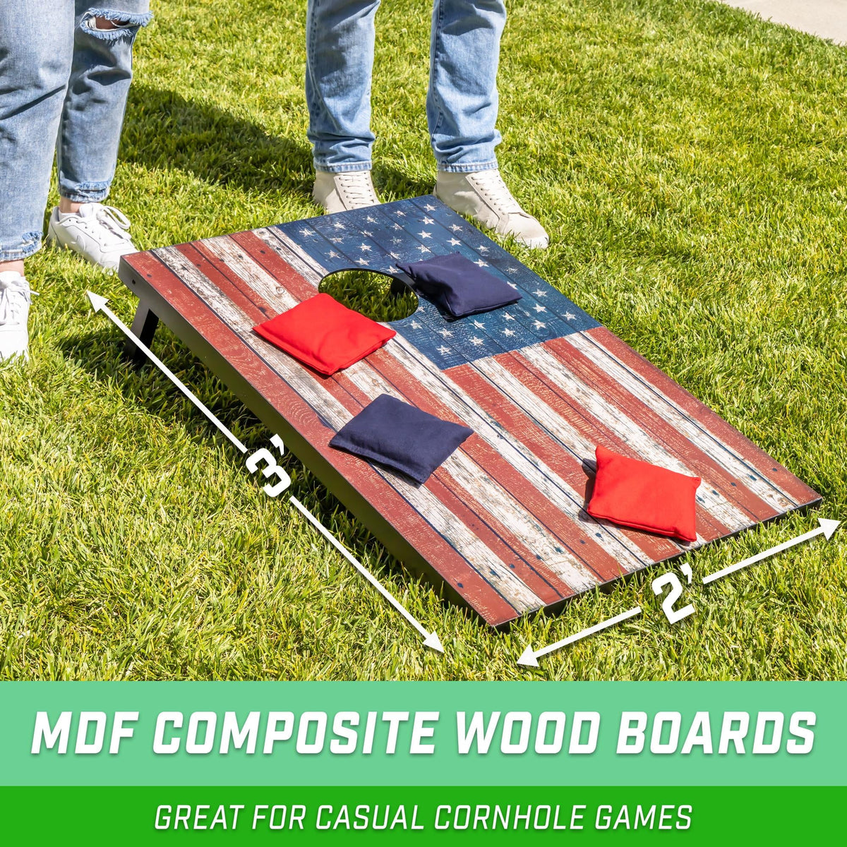 American Flag Cornhole Set with 8 Bean Bags X333