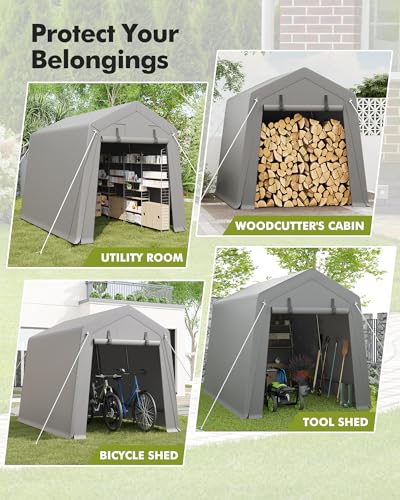 6x8 FT Waterproof Portable Storage Shed K583859