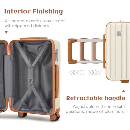 20 Inch Expandable Hard Shell Spinner Luggage with TSA Lock, Black G553