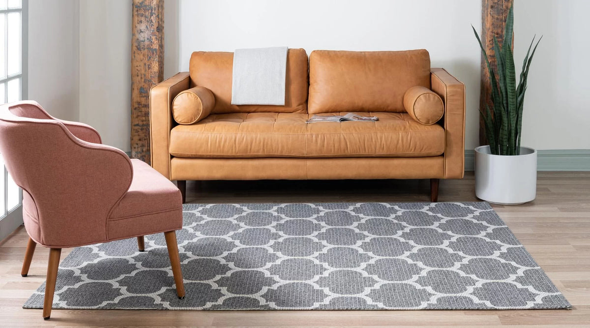 2' x 3' Dark Gray Flatweave Rug G719