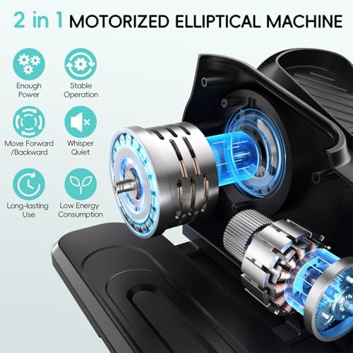 Under Desk Elliptical Machine, Quiet Portable Electric Seated Pedal Exerciser with Remote Control & 12 Adjustable Speeds L2871