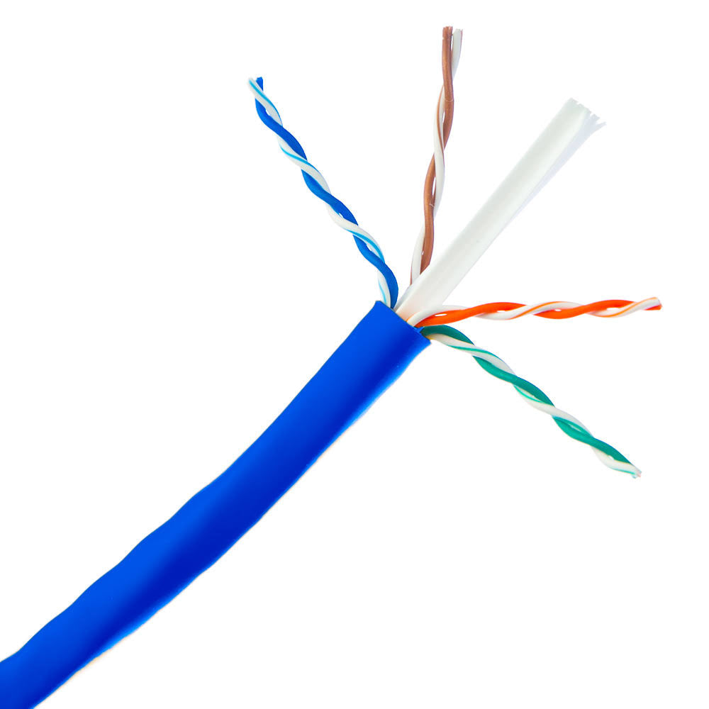 Cat6a Blue Ethernet Cable Solid Cmp UTP 23 AWG 1000 Foot V214