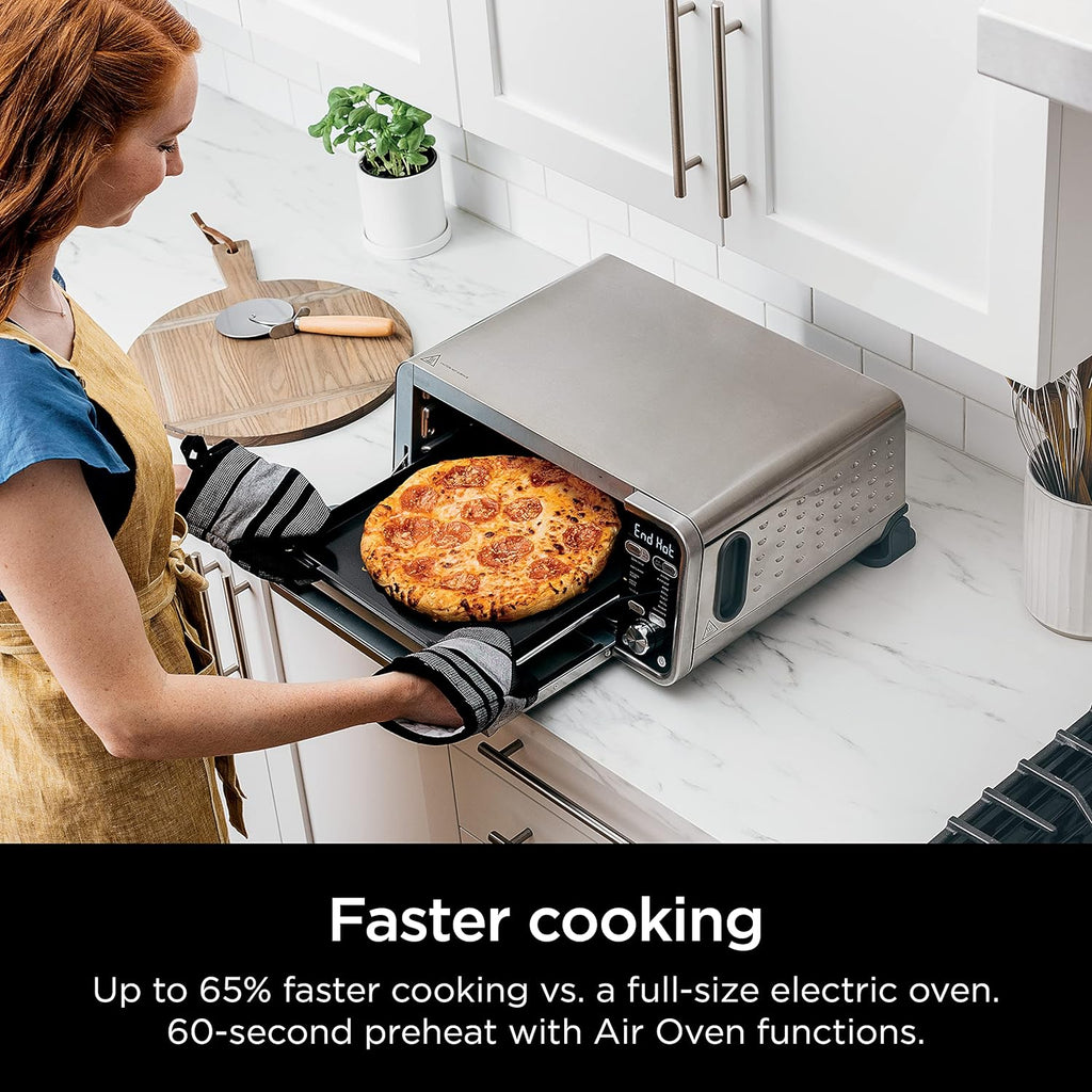 13-in-1 Air Fry Countertop Oven with Air Fry Basket, SearPlate, Wire Rack & Crumb Tray, Silver O57814