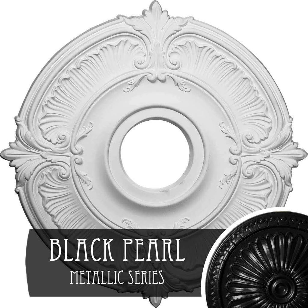 Hand-Painted Black Ceiling Medallion Y319